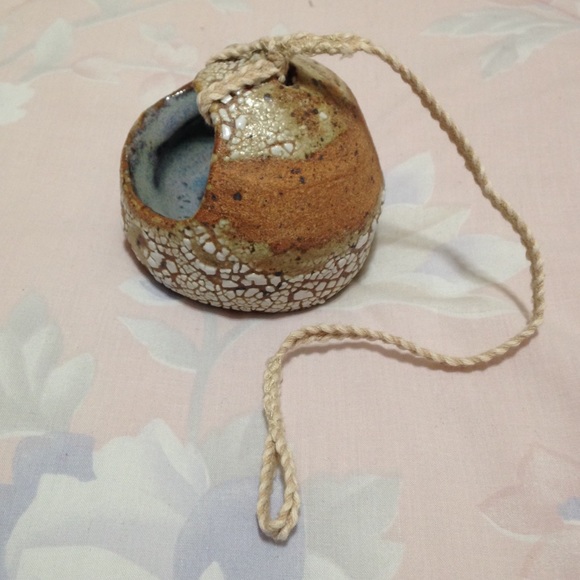 Stoneware and Crackle Hanging Air Plant Holder - Picture 3 of 8